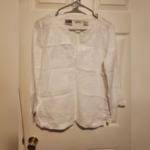 White Embroidered Blouse,  Irishlinen